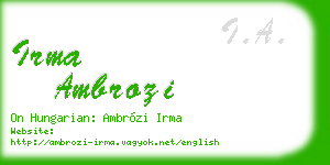 irma ambrozi business card